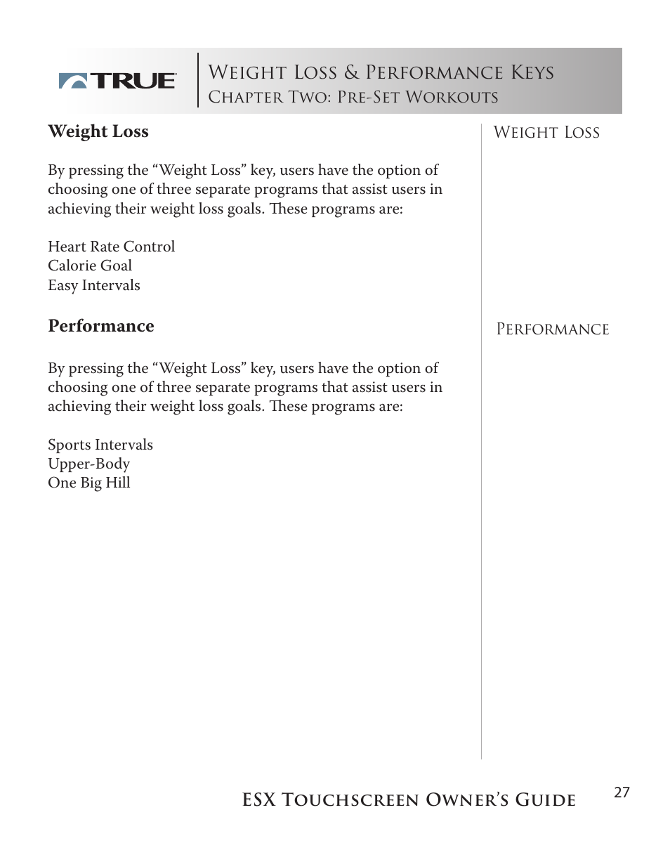 True Fitness Touchscreen Elliptical User Manual | Page 27 / 44
