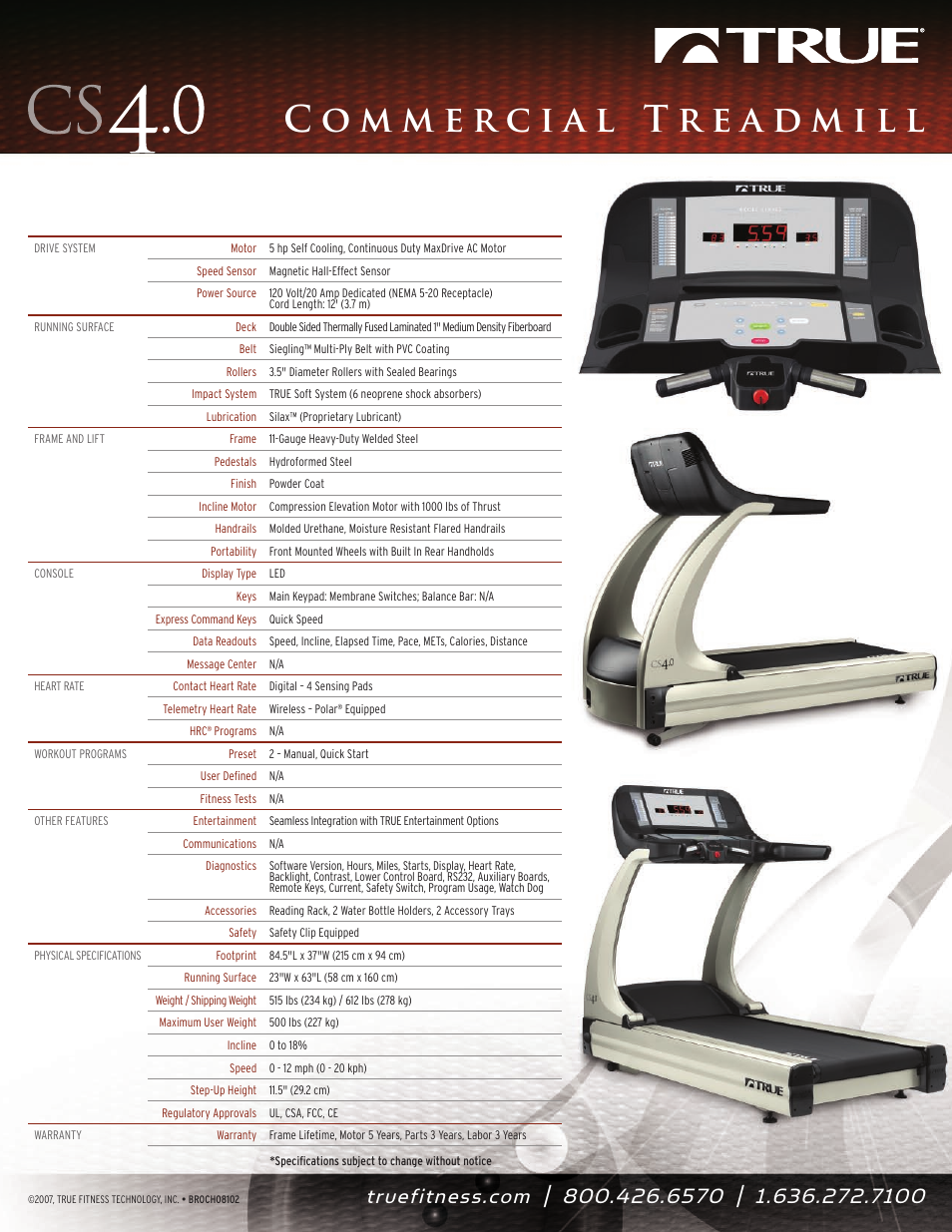 True Fitness Commercial Series s CS4.0 User Manual | Page 2 / 2