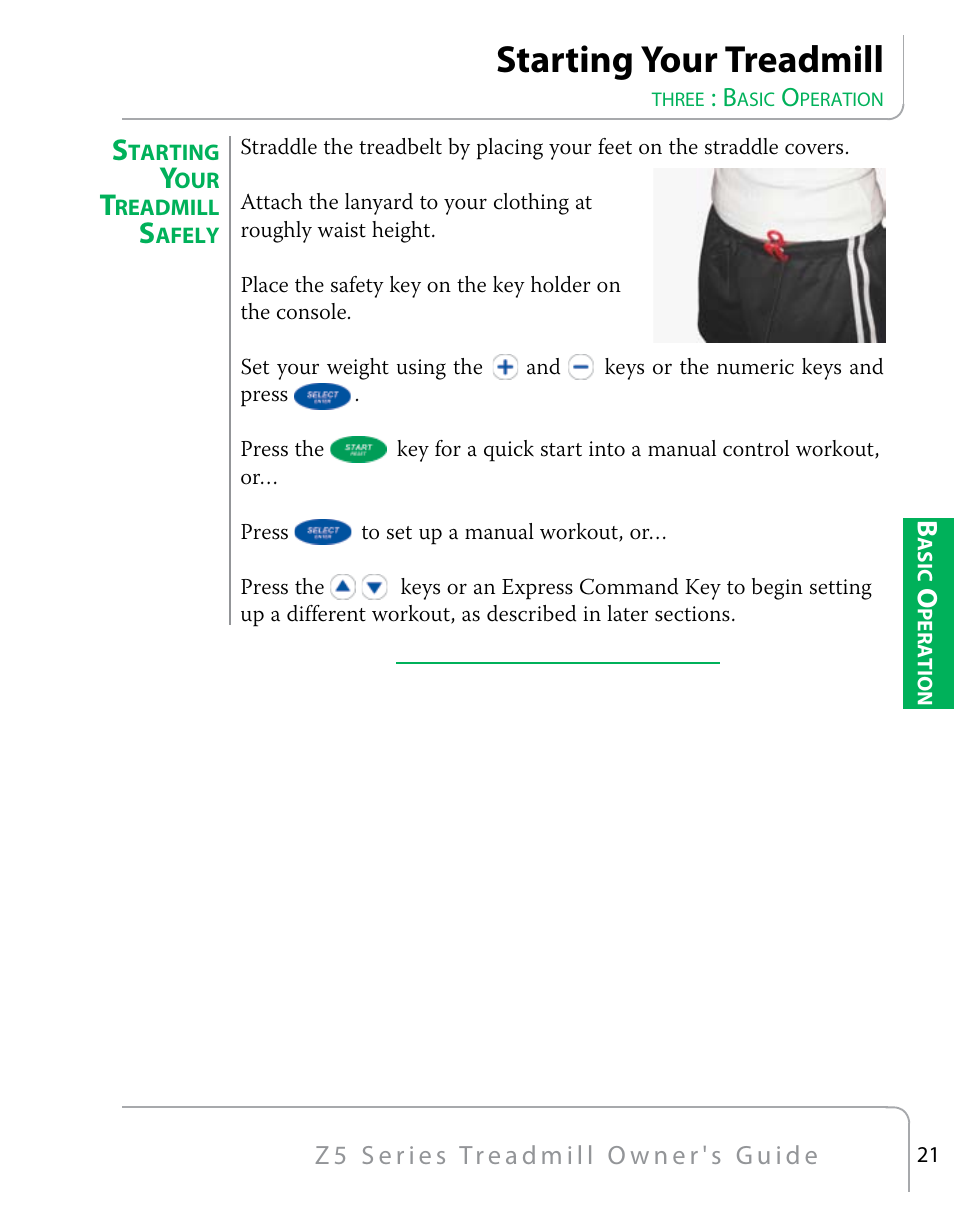 Starting your treadmill | True Fitness Z5 Series User Manual | Page 23 / 110