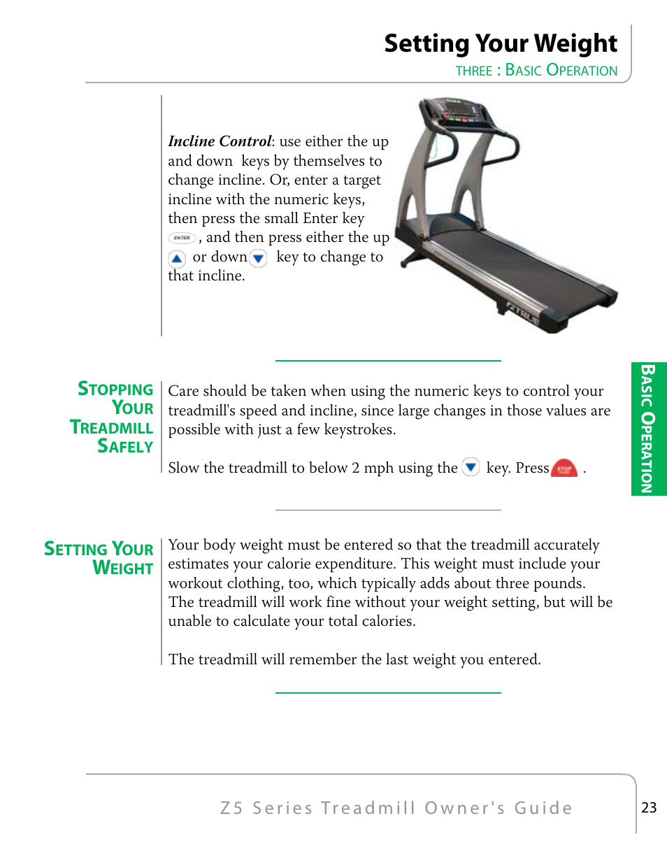 Setting your weight | True Fitness Z5 Series User Manual | Page 25 / 110