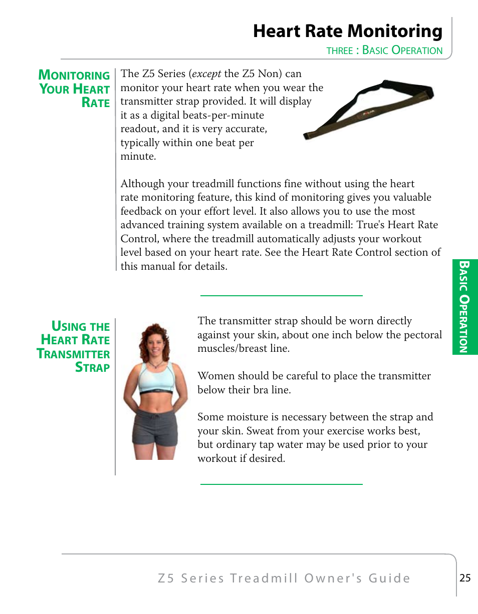 Heart rate monitoring | True Fitness Z5 Series User Manual | Page 27 / 110