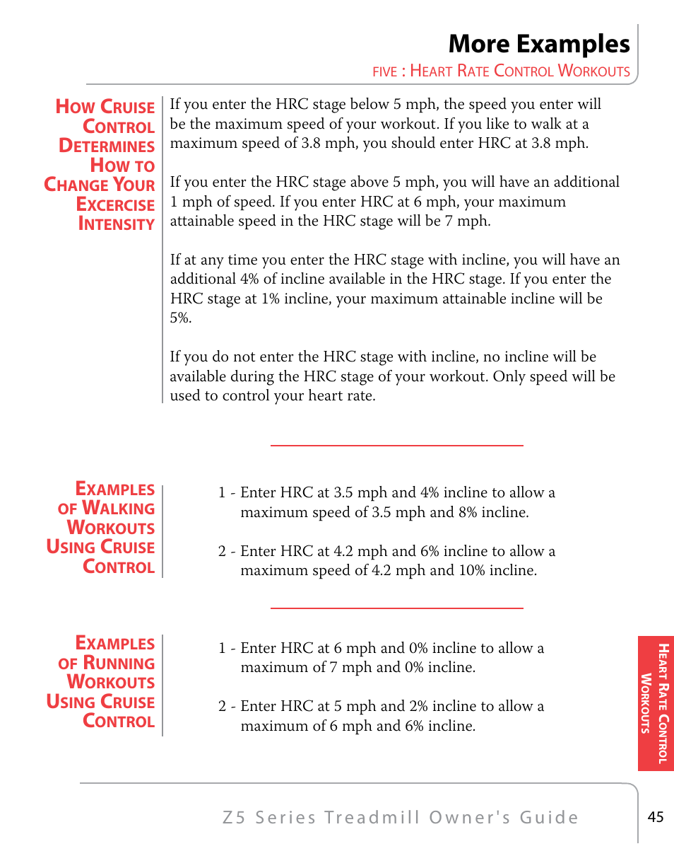 More examples | True Fitness Z5 Series User Manual | Page 47 / 110