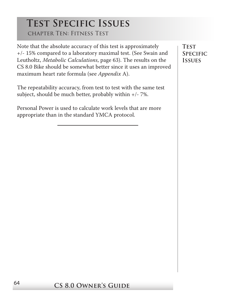 Test specific issues | True Fitness CS8 User Manual | Page 57 / 97