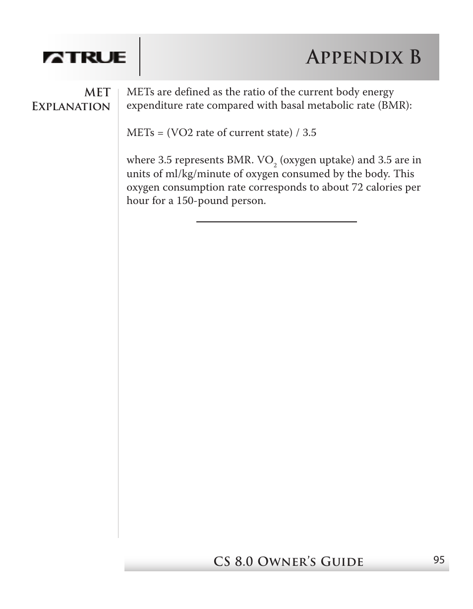 Appendix b | True Fitness CS8 User Manual | Page 84 / 97