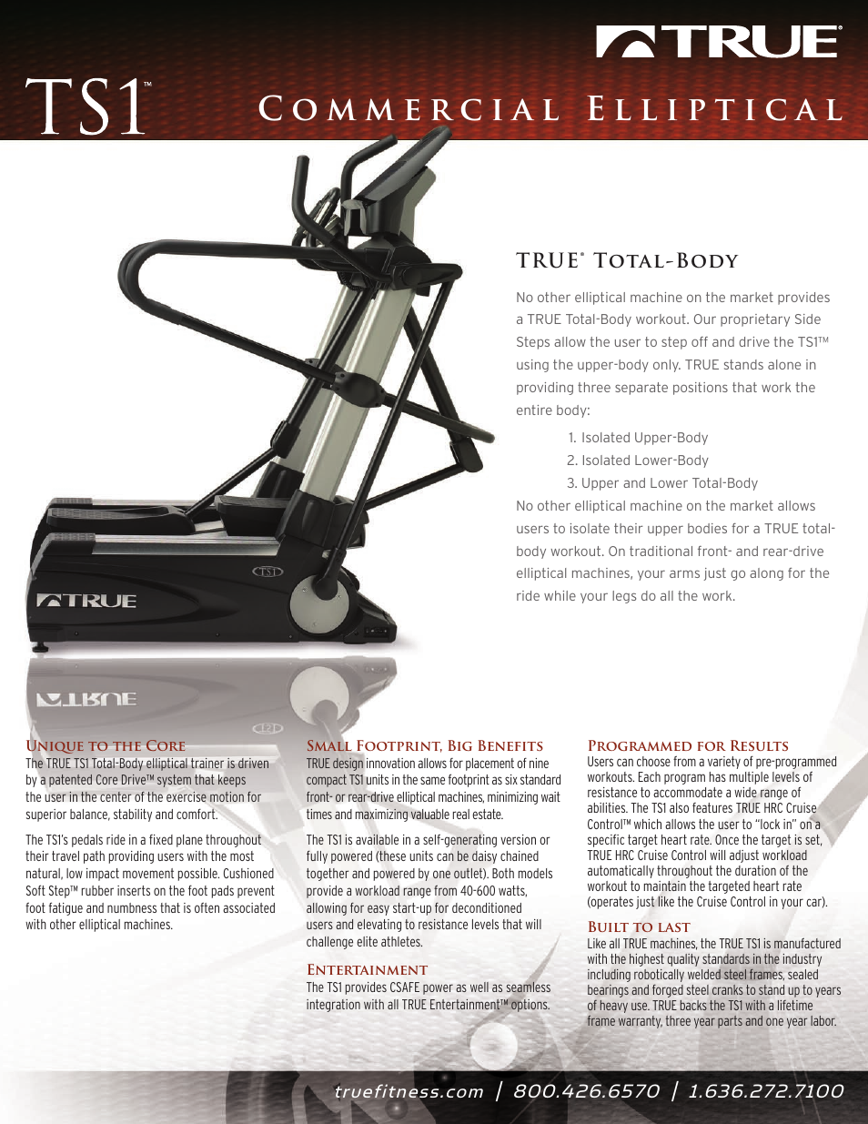 True Fitness TS1 User Manual | 2 pages