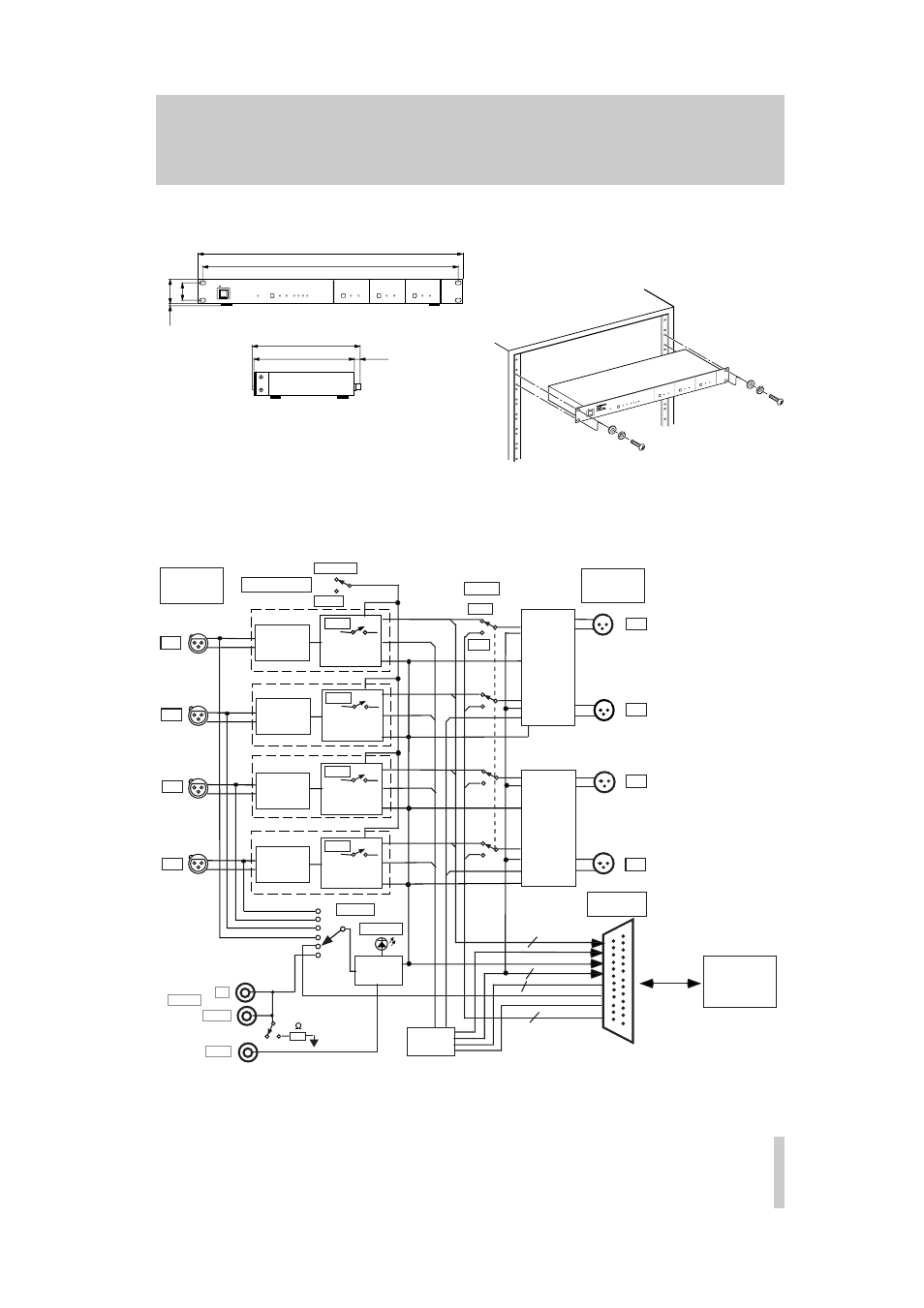 1 dimensional drawing, 2 rack mounting, 3 block diagram | If-ae8 digital audio converter, 1 dimensional drawing 4.2 rack mounting, Tascam if-ae8 | Tascam IF-AE8 User Manual | Page 7 / 8