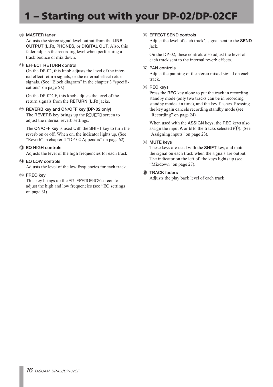 Important safety precautions | Tascam DP-02 User Manual | Page 16 / 80