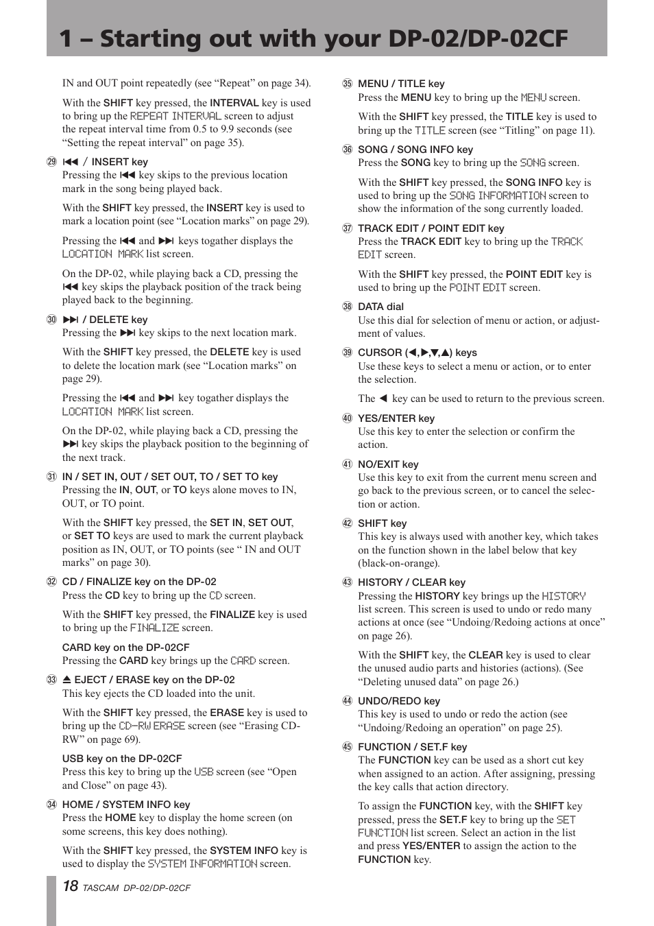 Important safety precautions | Tascam DP-02 User Manual | Page 18 / 80