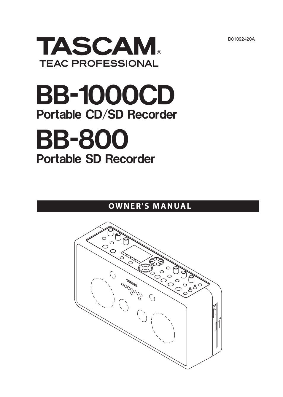 Tascam BB-800 User Manual | 52 pages