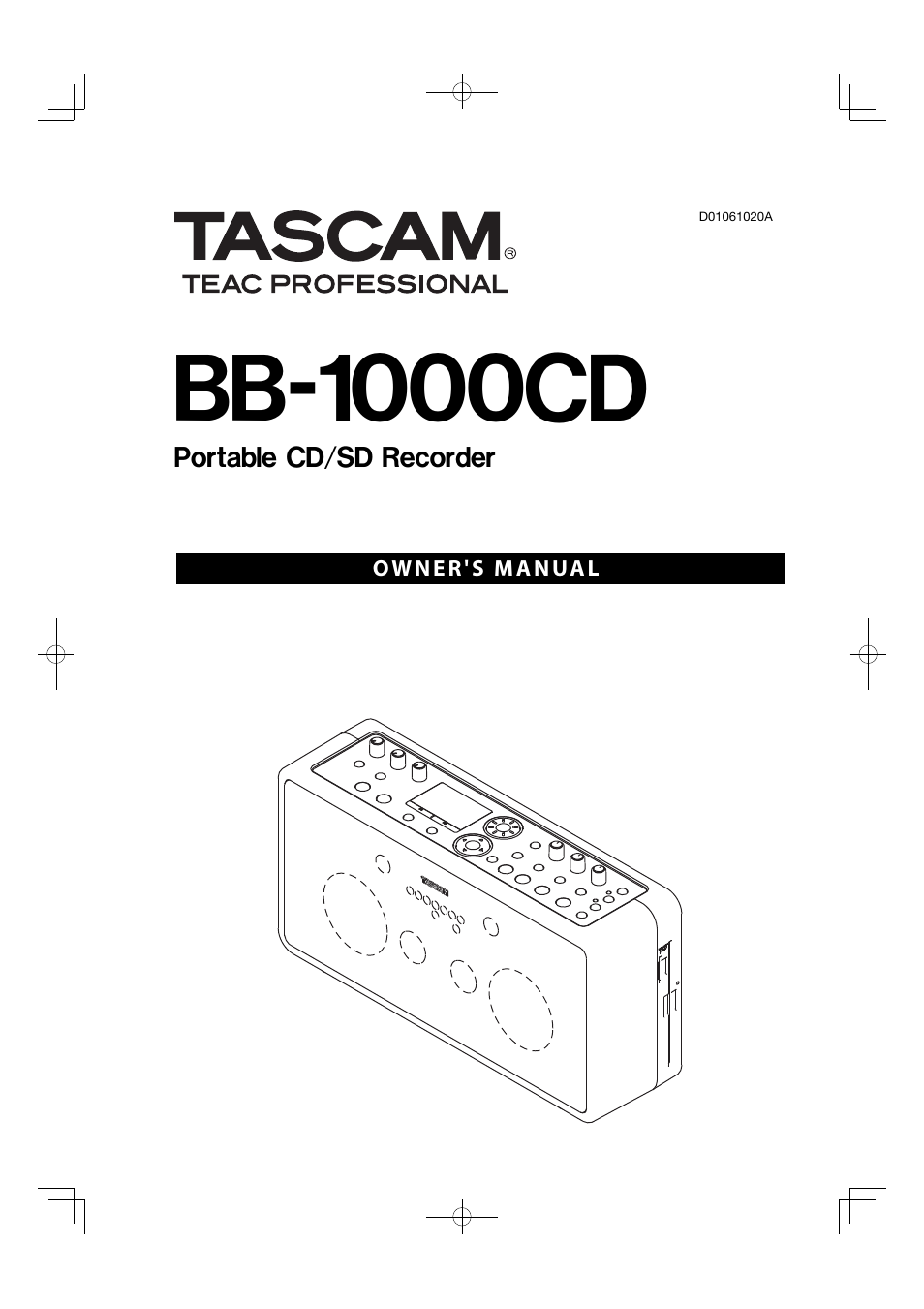 Tascam BB-1000CD User Manual | 56 pages