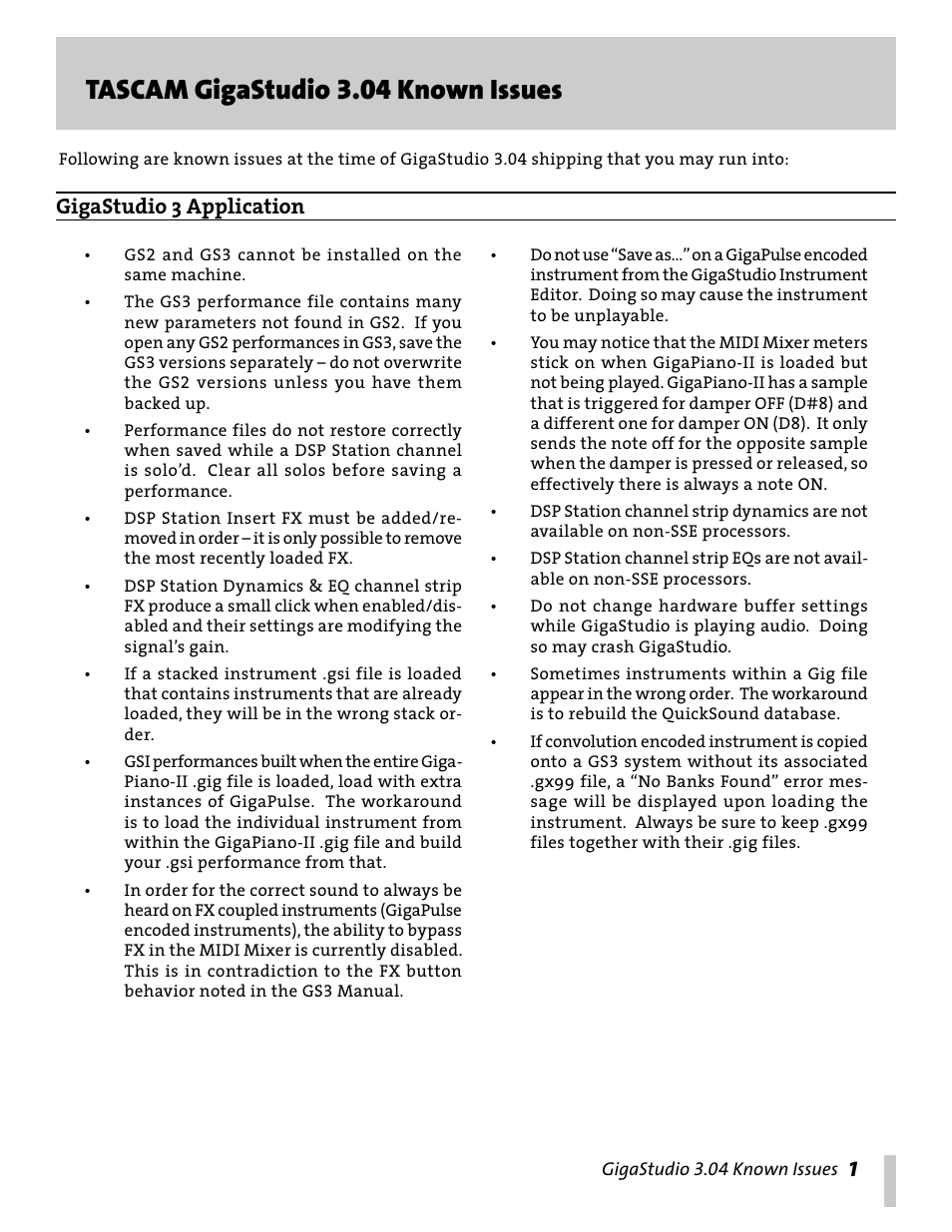 Tascam 3.04 User Manual | 2 pages