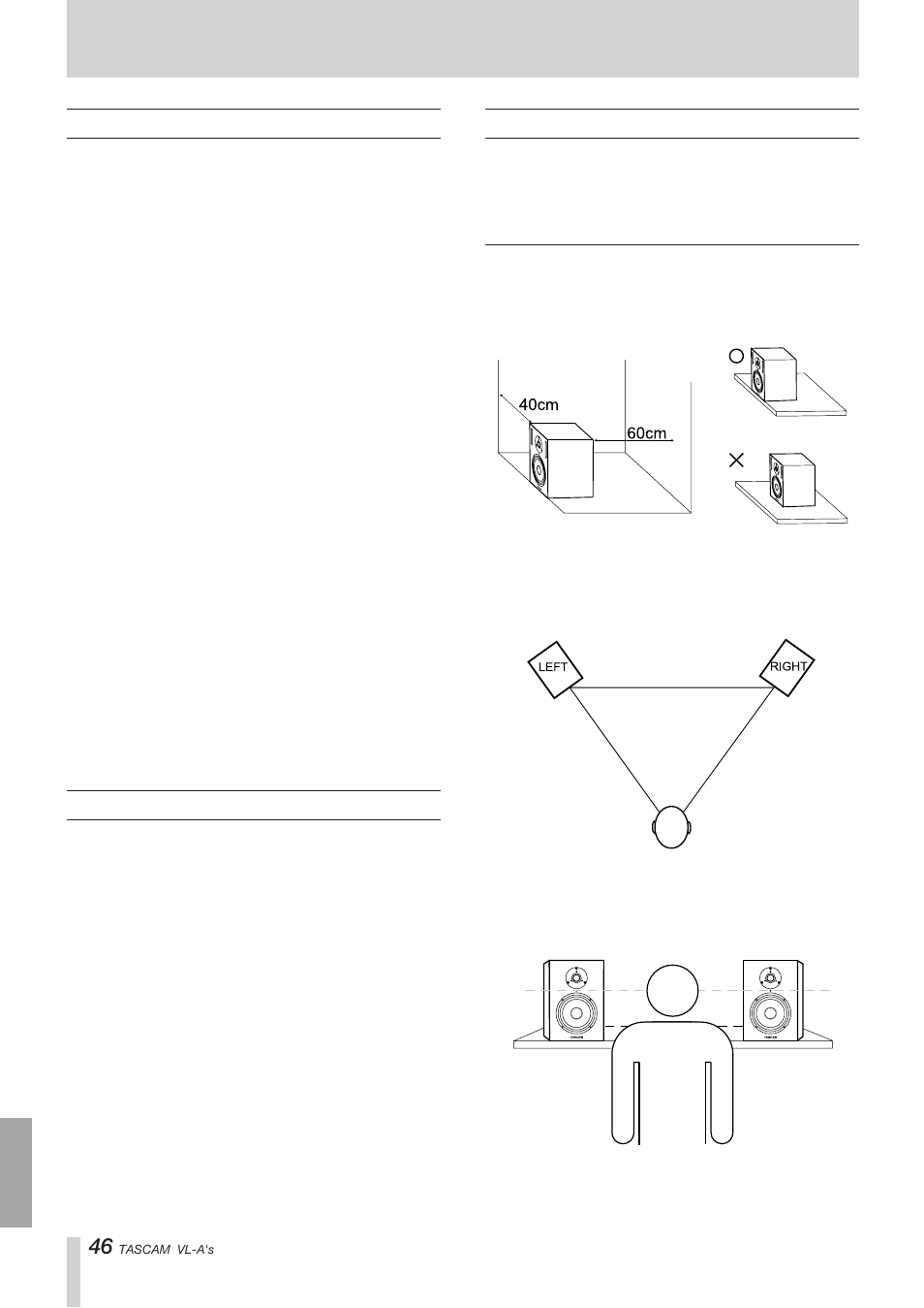 第2章 設置・接続, 接続前のご注意 | Tascam VL-A8/LF-S8 User Manual | Page 46 / 56