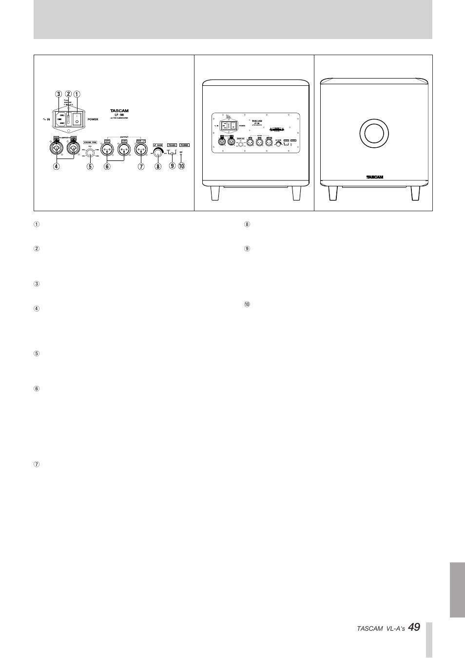 Tascam VL-A8/LF-S8 User Manual | Page 49 / 56