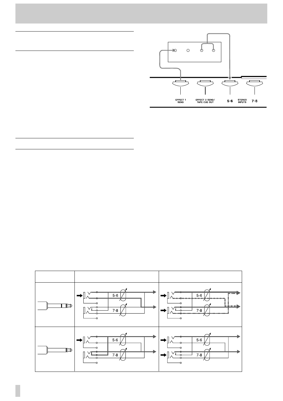 Using effects with the portastudio 414 mkii, Setting the mix/balance control on effect devices, How to connect your effects devices | Tascam 414MKII User Manual | Page 26 / 36