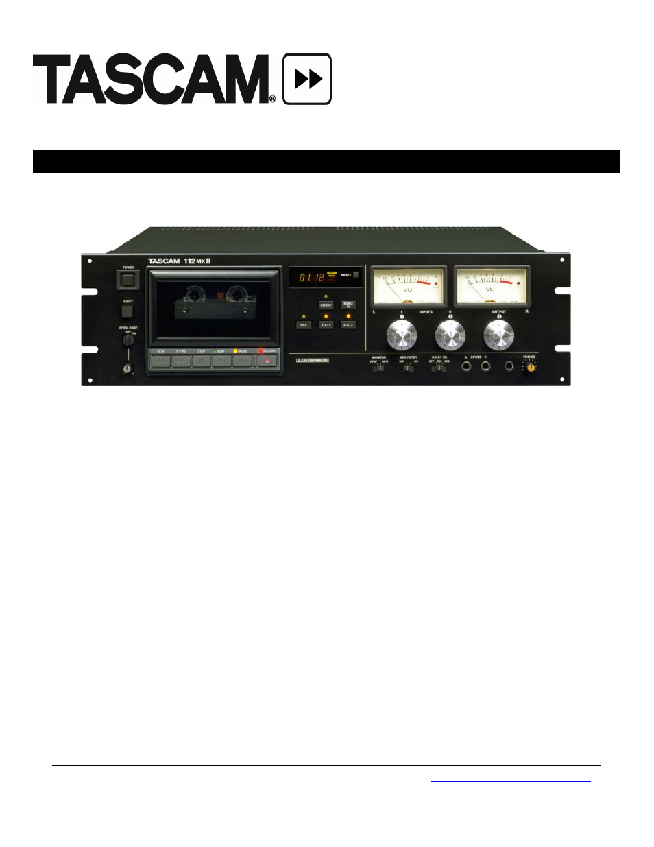 Tascam 112MKII User Manual | 1 page