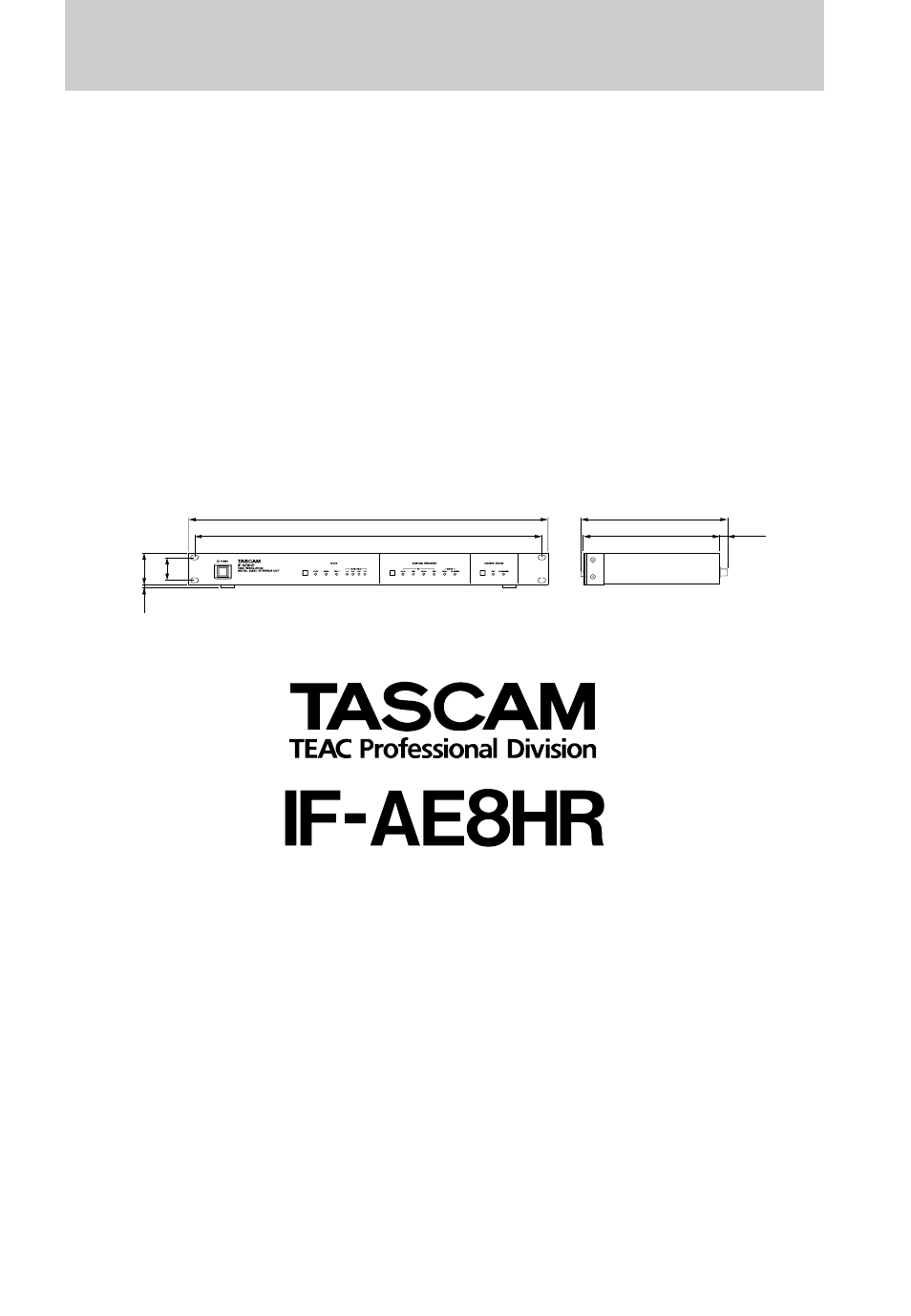 Tascam if-ae8hr, Teac corporation, 1 dimensional drawing | Tascam IF-AE8HR User Manual | Page 8 / 8