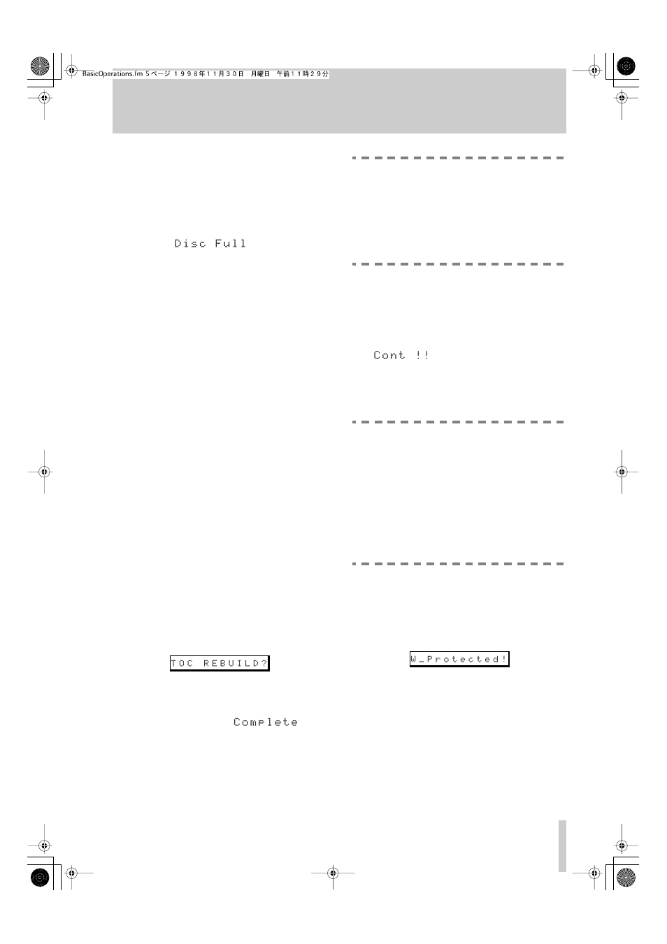 1 general notes on recording using the md format, 2 rebuilding the toc, 3 basic recording | 4 - recording operations | Tascam MD-801R/P Mk II User Manual | Page 29 / 52