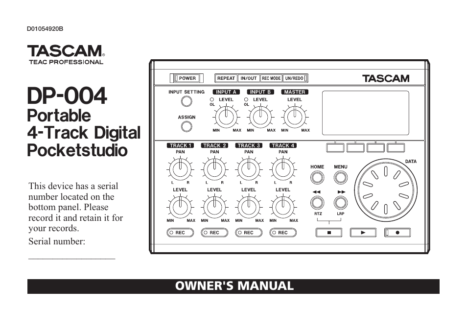 Tascam DP-004 User Manual | 112 pages