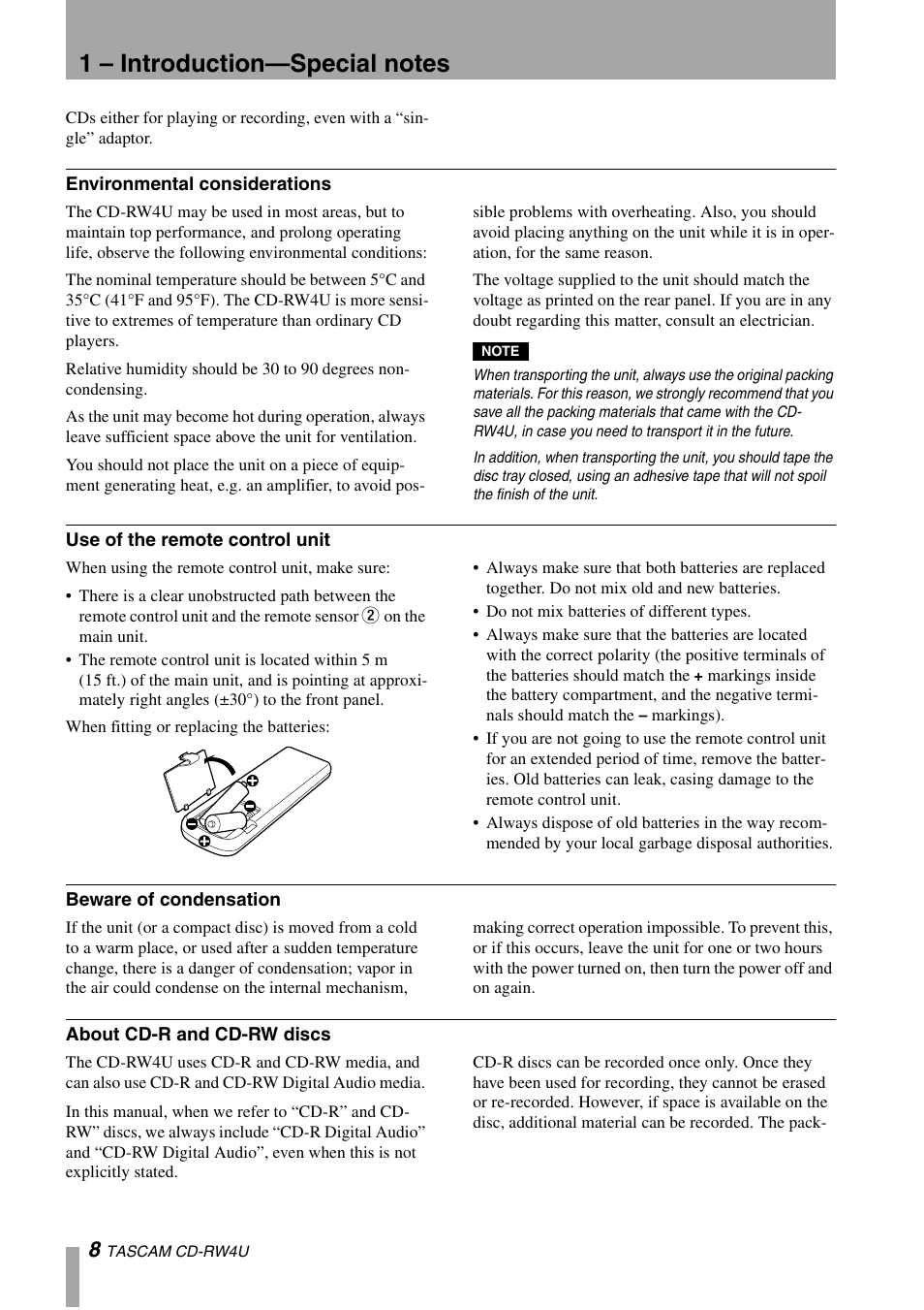 Tascam CD-RW4U User Manual | Page 8 / 32