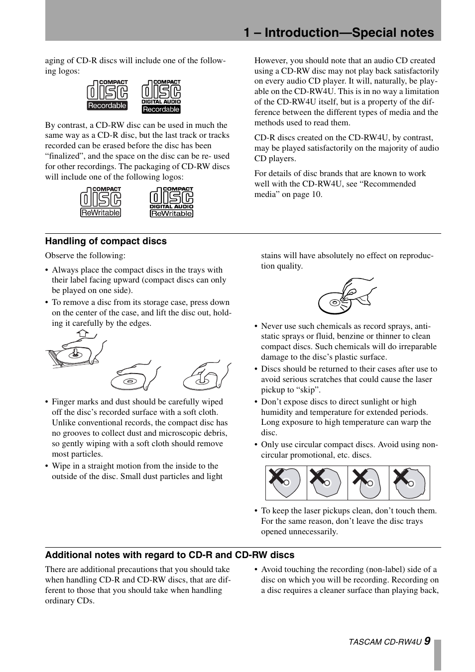 Tascam CD-RW4U User Manual | Page 9 / 32