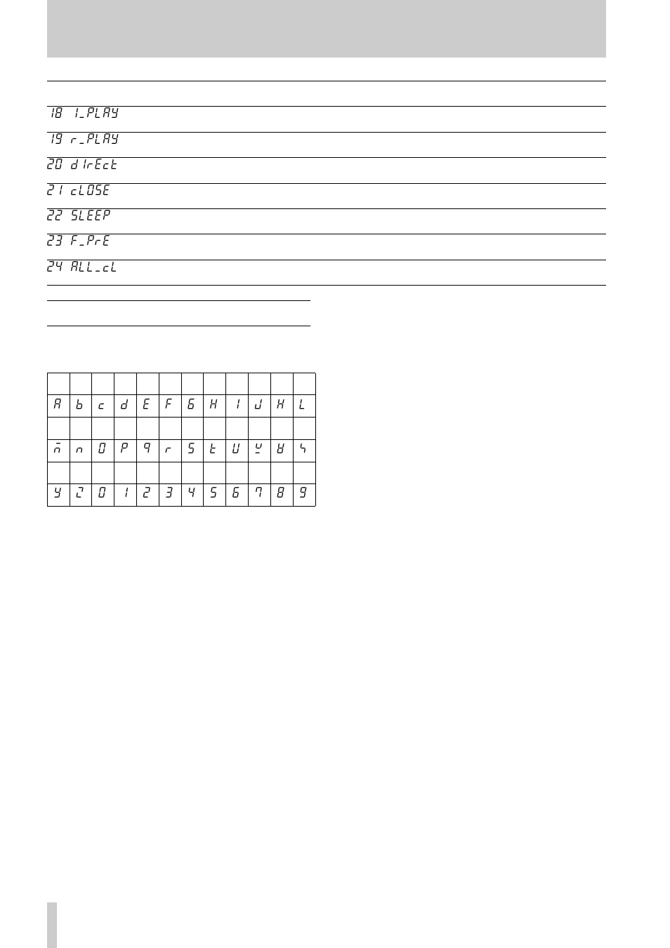 1 • before you start—displayed characters, 8 displayed characters | Tascam CD-302 User Manual | Page 10 / 32