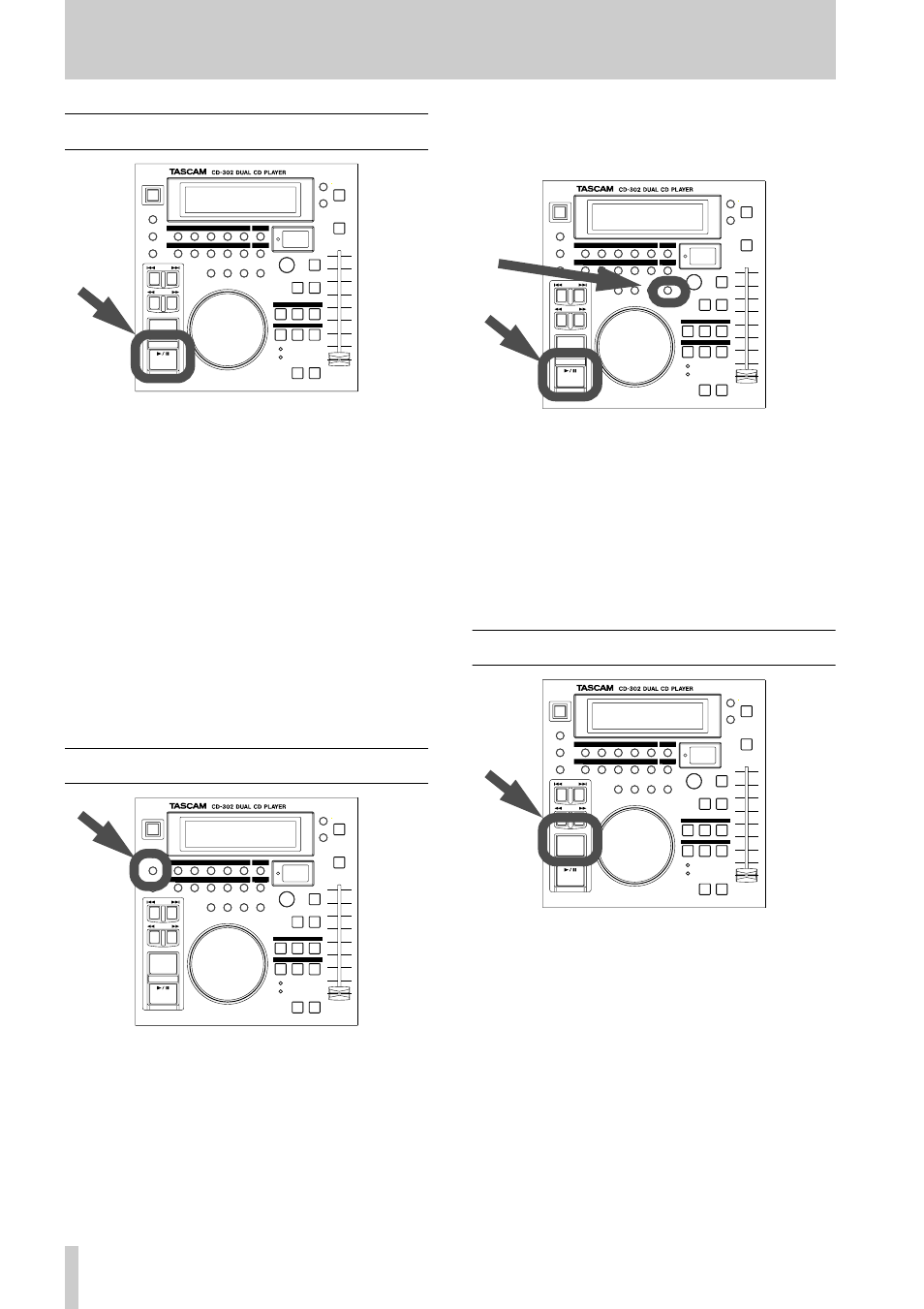 3 - basic operations, 1 playback operations, 2 play modes | 3 cueing | Tascam CD-302 User Manual | Page 16 / 32