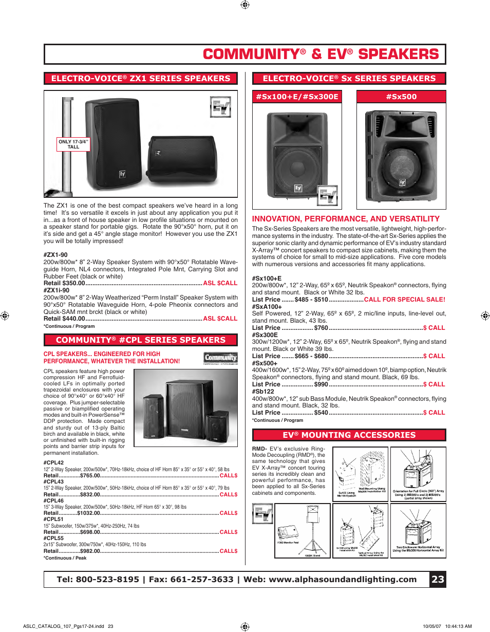 Community, Speakers | Tascam CD-VT2 User Manual | Page 7 / 8