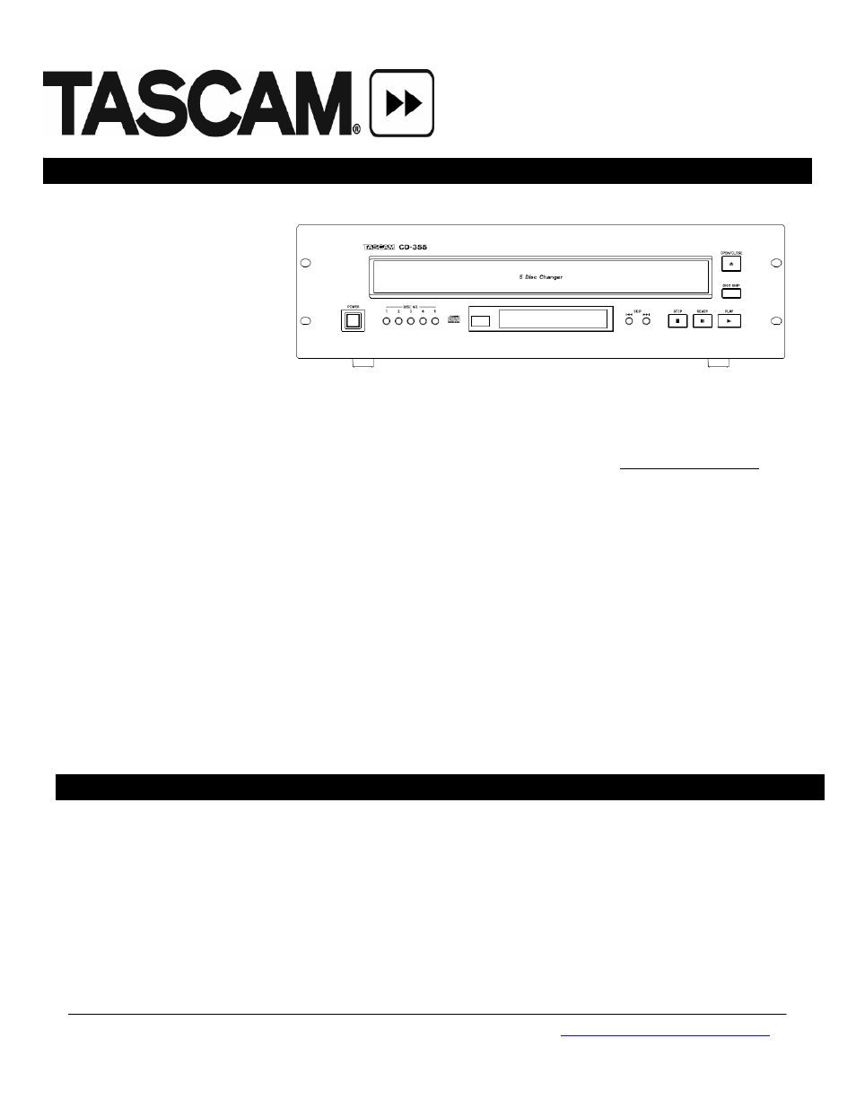 Tascam CD-355 User Manual | 2 pages