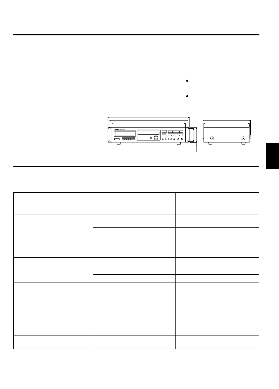 En cas de difficulté, Spécifications | Tascam CD-160 User Manual | Page 19 / 52