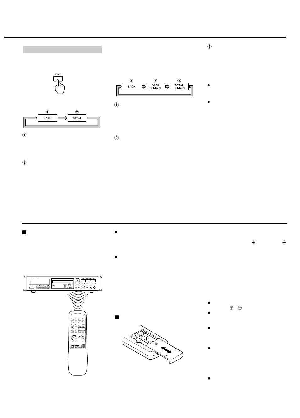 Funzionamento col telecomando | Tascam CD-160 User Manual | Page 34 / 52