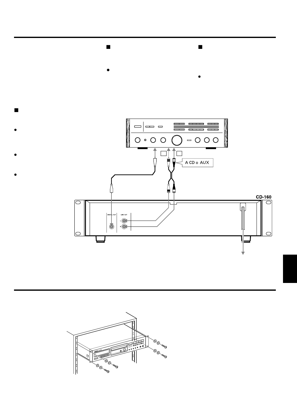 Conexiones, Instalación en el estante | Tascam CD-160 User Manual | Page 37 / 52