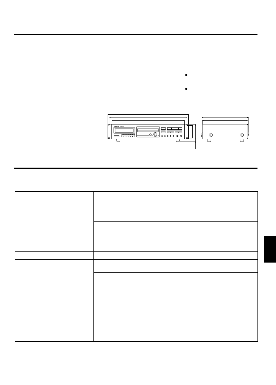 Detección de problemas, Especificaciones, Reproductor de cd | Generalidades | Tascam CD-160 User Manual | Page 43 / 52