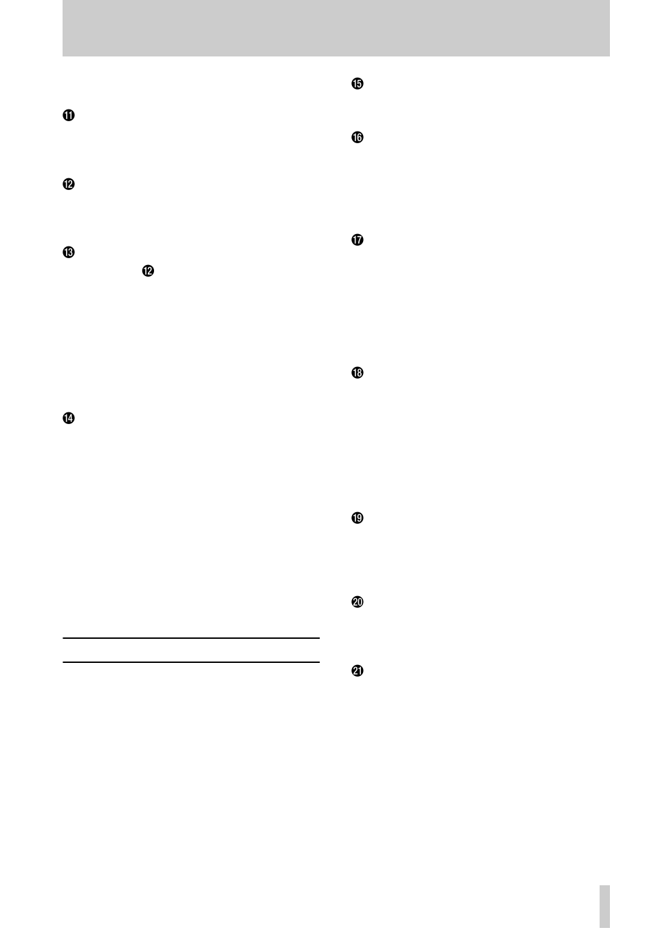 B stop key, C play key, D record key | E data/level control, 3 system control keys, F shift key and indicator, G rhsl (delay) key and indicator, H auto in/out (offset) key and indicator, I clear (pre roll) key, J vari speed / pitch key and indicator | Tascam DA-78HR User Manual | Page 14 / 78