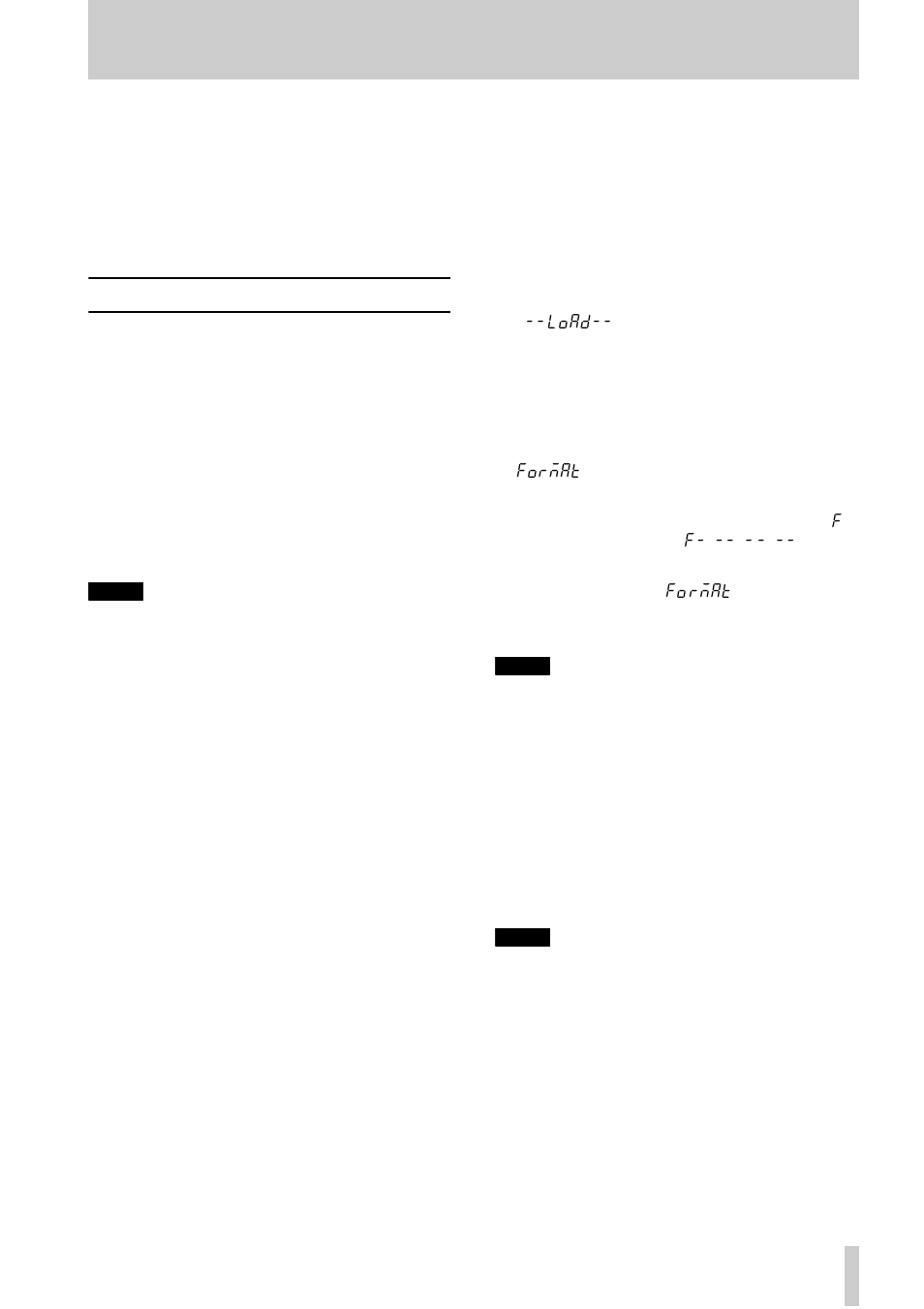 5 - basic operations, 1 formatting a tape, 1 selecting a word clock source | 2 formatting, 1 selecting a word clock source 5.1.2 formatting, 1, “formatting a tape” f, 1, “for- matting a tape” f | Tascam DA-78HR User Manual | Page 27 / 78