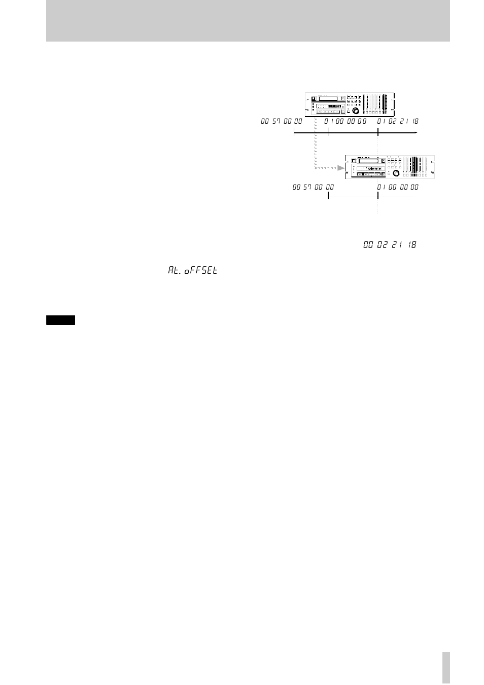 3 setting machine offset “on the fly, 4 an example of setting offsets, 8 - synchronization with other dtrs units | Tascam DA-78HR User Manual | Page 49 / 78