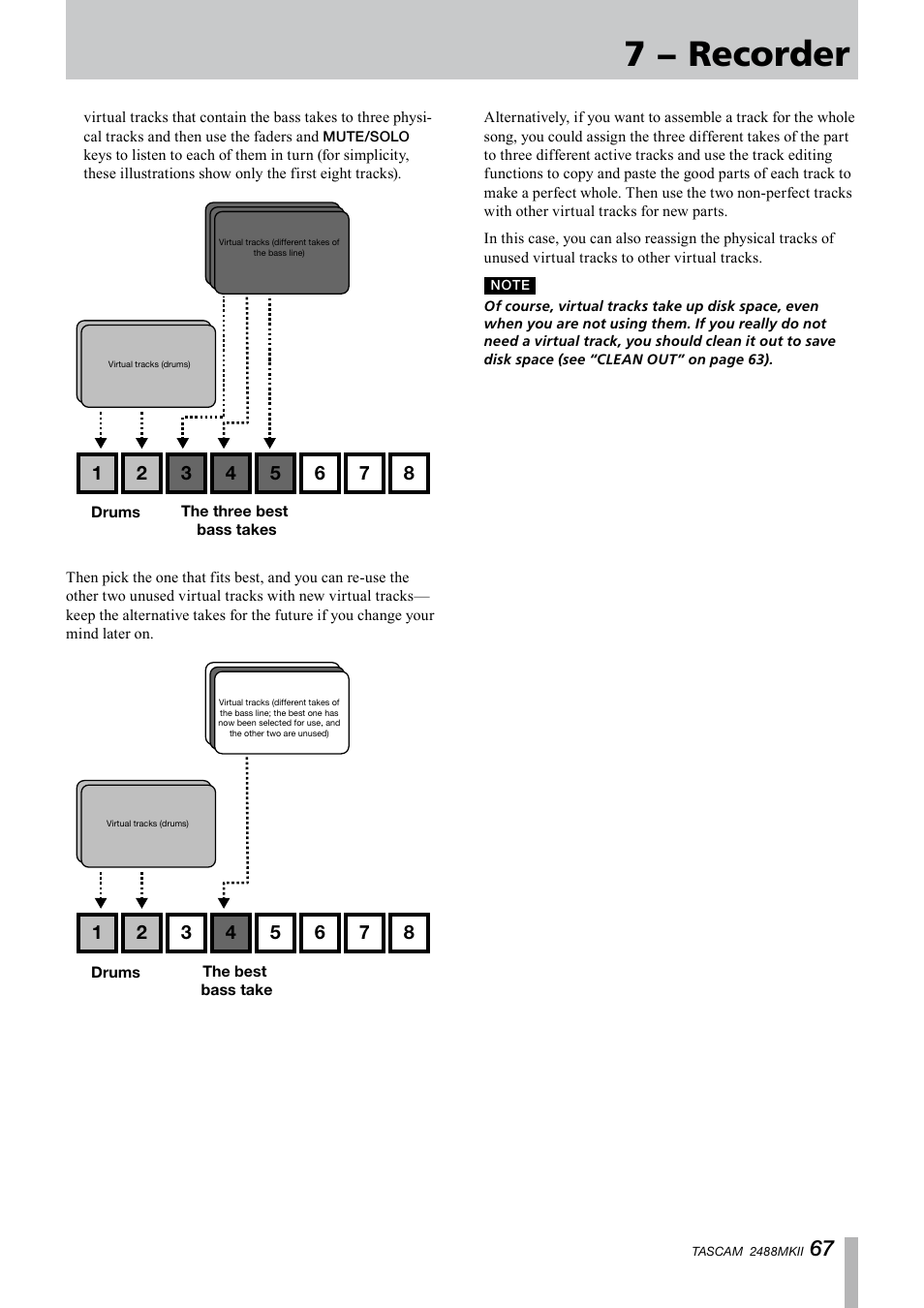 7 − recorder | Tascam 2488MKII User Manual | Page 67 / 116