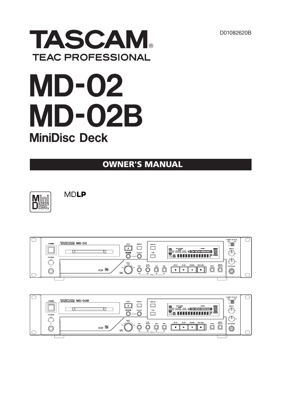 Tascam MD-02 User Manual | 40 pages