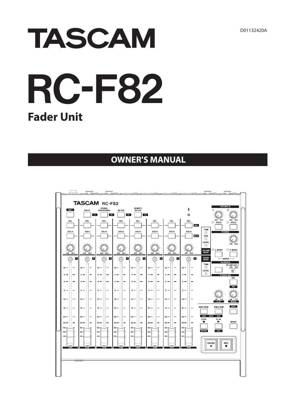 Tascam RC-F82 User Manual | 20 pages