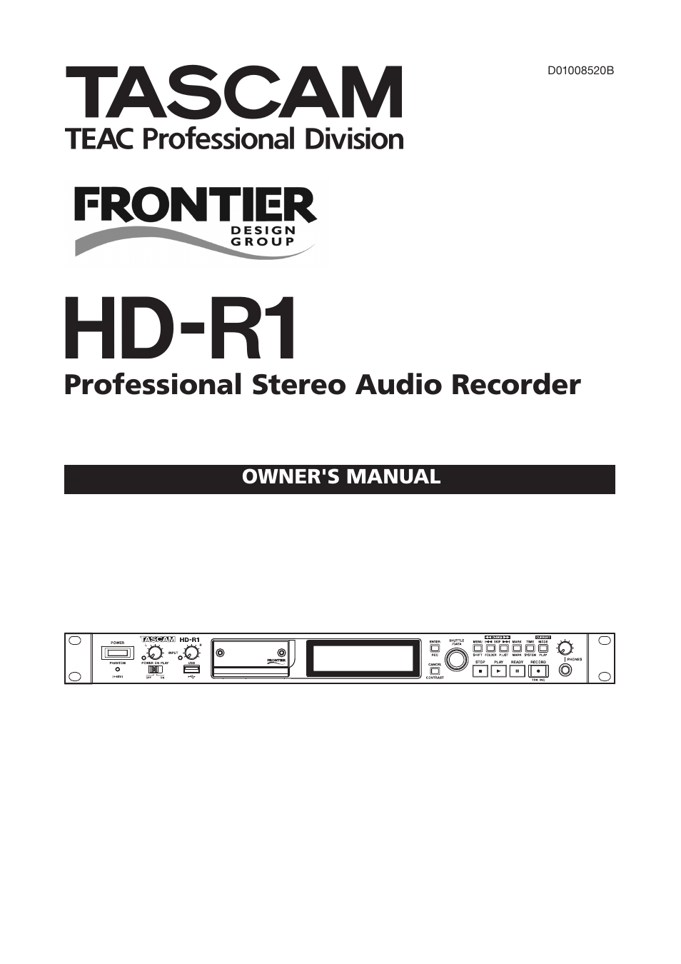 Tascam HD-R1 User Manual | 32 pages