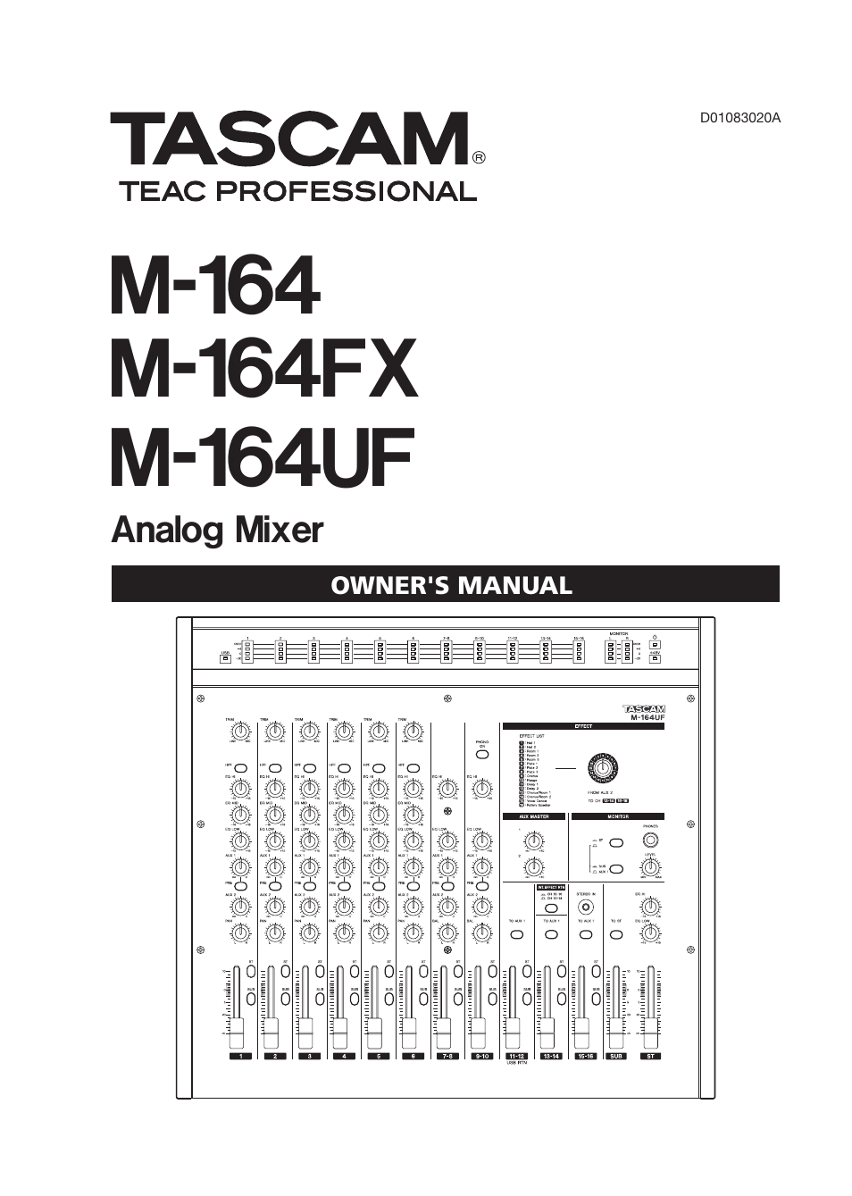 Tascam TEAC PROFESSIONAL M-164 User Manual | 40 pages