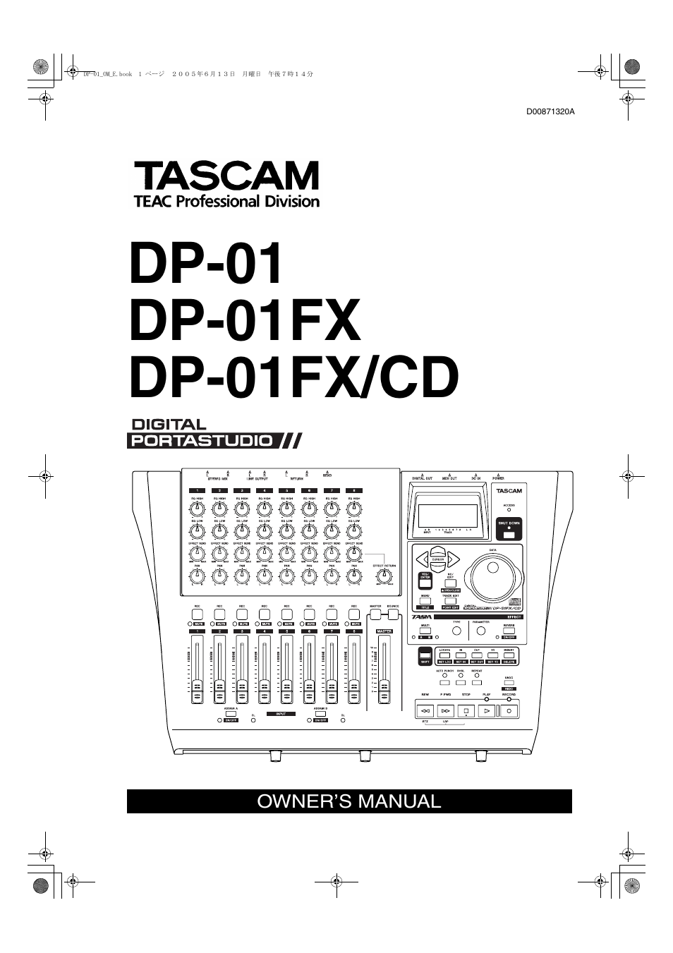 Tascam DP-01FX/CD User Manual | 88 pages