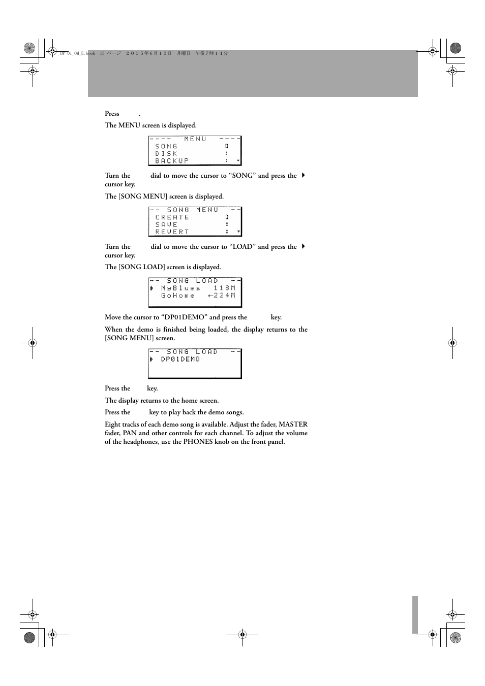 Starting out with your dp-01 | Tascam DP-01FX/CD User Manual | Page 13 / 88