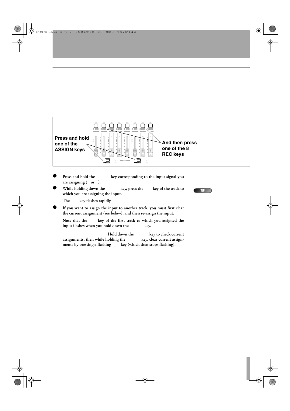 Starting out with your dp-01, Assigning inputs | Tascam DP-01FX/CD User Manual | Page 23 / 88