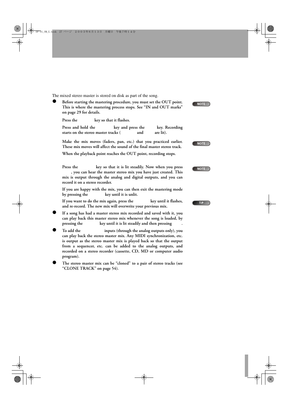 Starting out with your dp-01 | Tascam DP-01FX/CD User Manual | Page 27 / 88