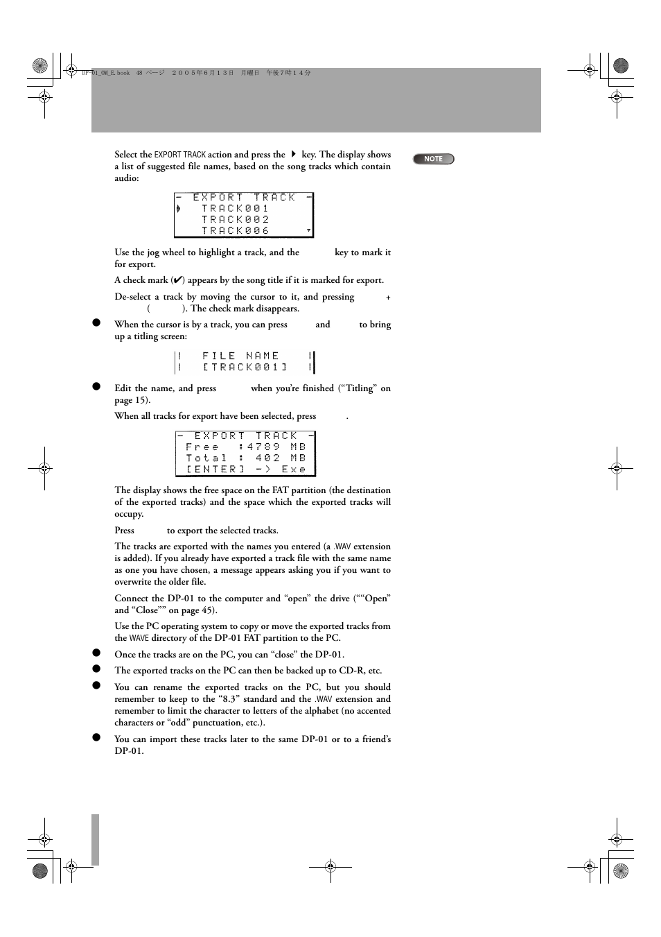 Using the usb connection | Tascam DP-01FX/CD User Manual | Page 48 / 88