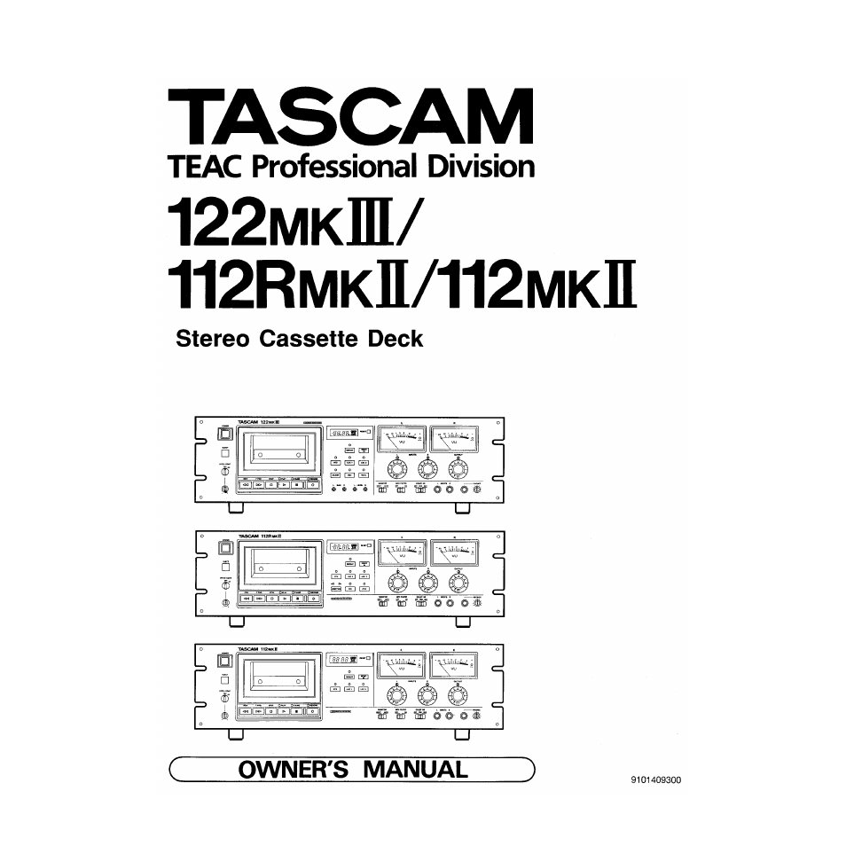 Tascam 122MKIII User Manual | 20 pages