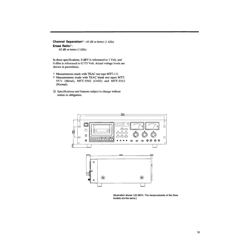 Tascam 122MKIII User Manual | Page 18 / 20