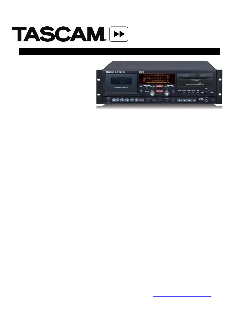 Tascam CC-222SL User Manual | 3 pages