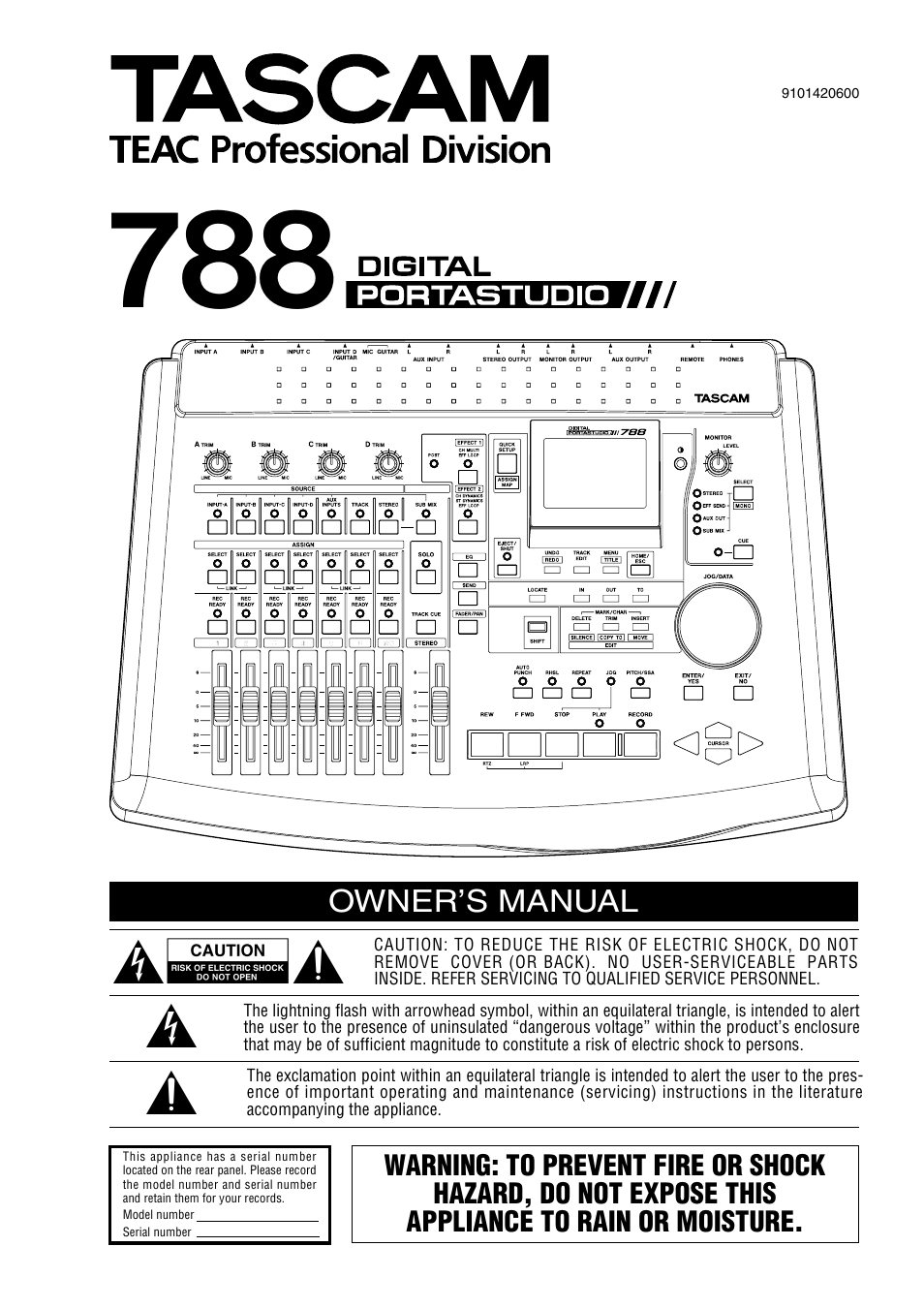 Tascam 788 User Manual | 128 pages