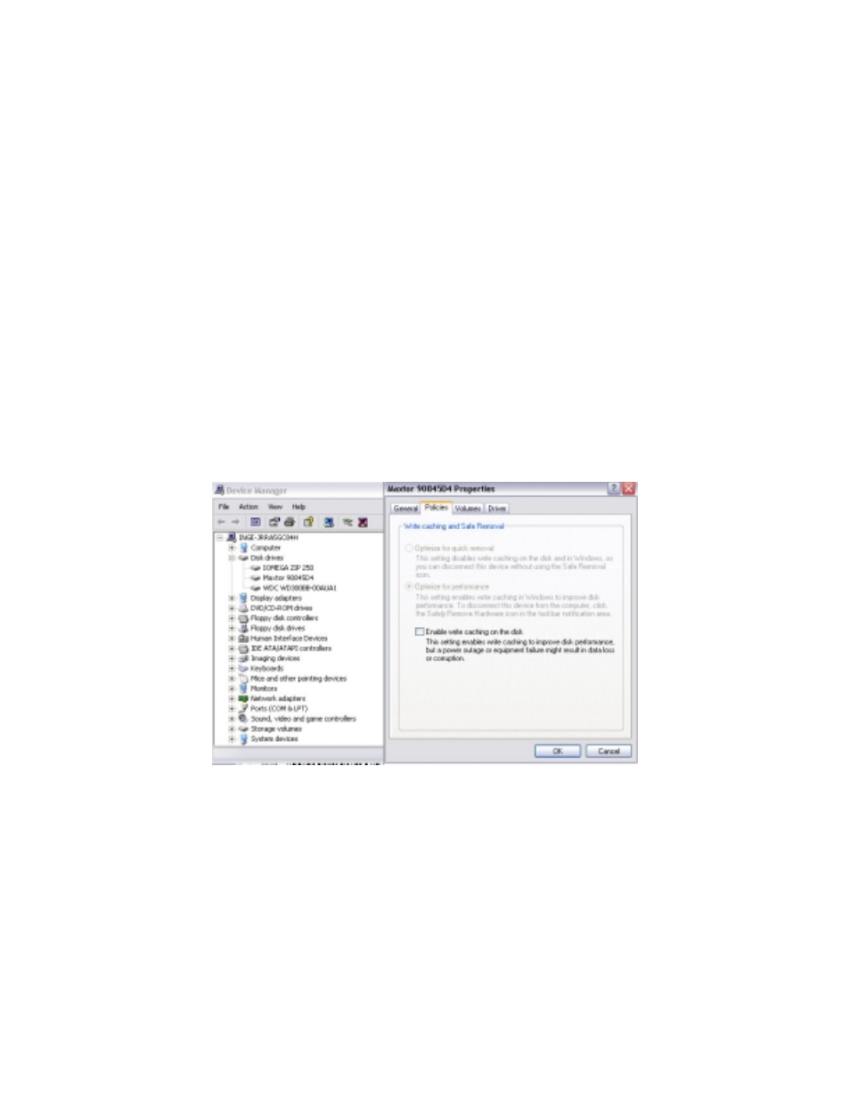 Disk i/o performance logging, Write behind caching, Udma/ata mode for hard drives | Tascam Computer Hardware User Manual | Page 20 / 23